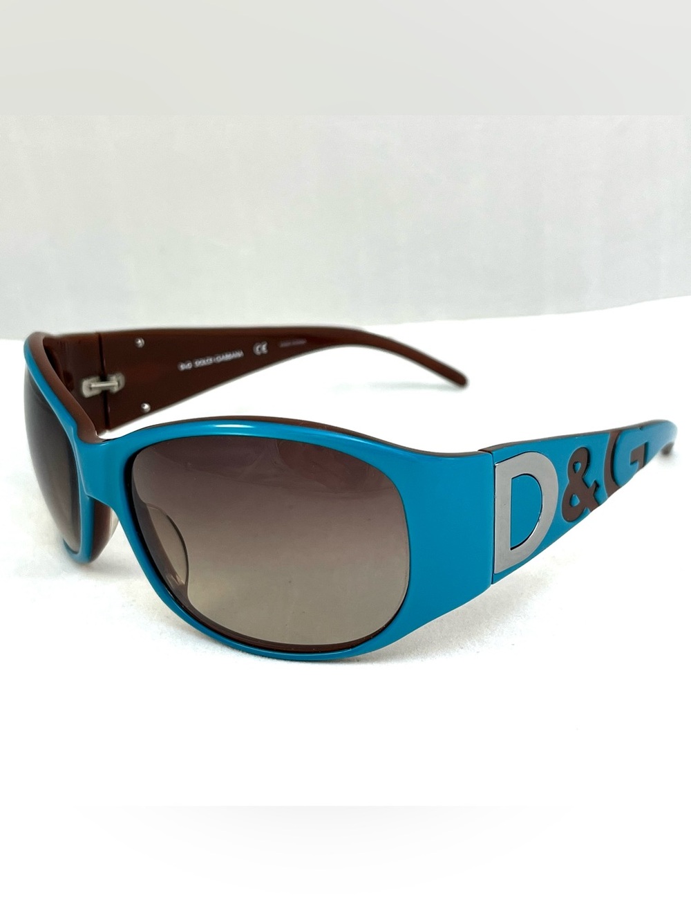 Dolce & Gabbana D&G 3008 595/13 Sunglasses Blue Brown Logo Gradient Lens 60mm